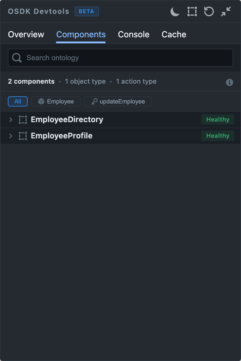 Components tab