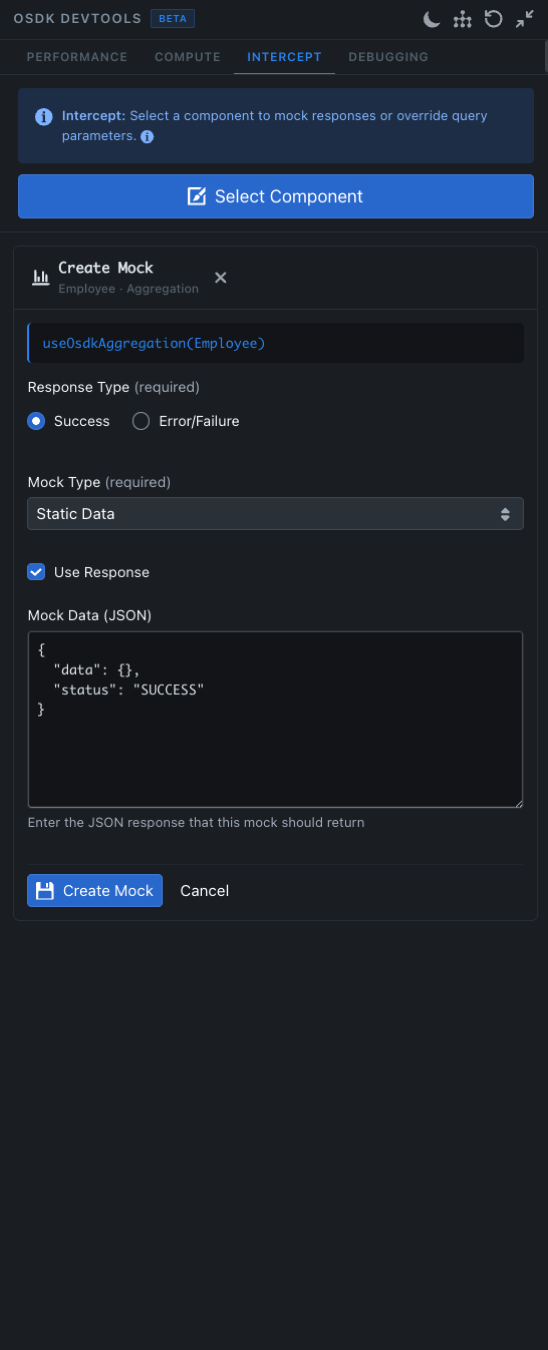 Intercept tab